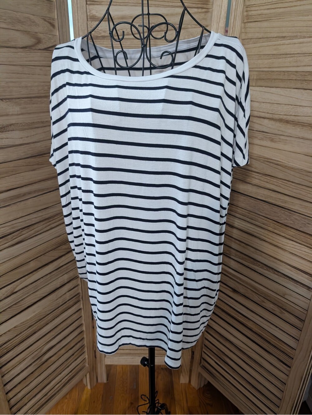 Daily Ritual Women's Jersey Short-Sleeve Nautical Crewneck Shirt - Size Xxl - Picture 1 of 4